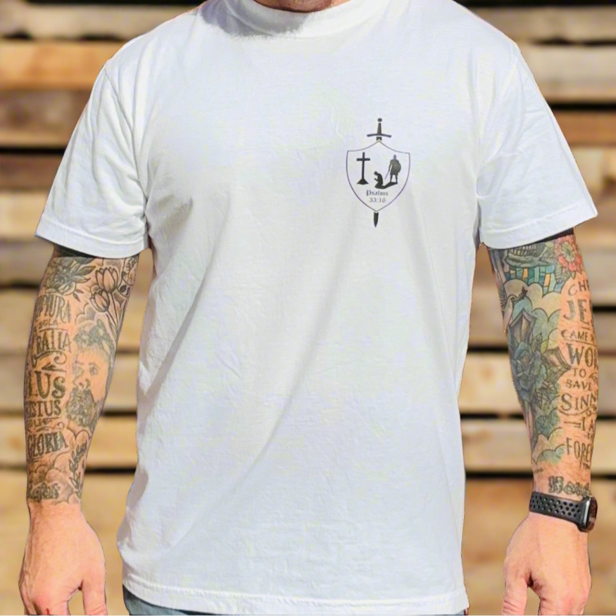 “Consider” Weak Before God Therefore Strong Among Men T-shirt
