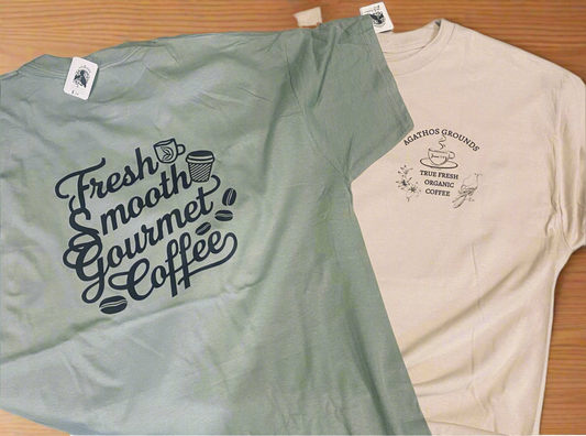 Agathos Grounds T-Shirt
Represent your favorite coffee in style.